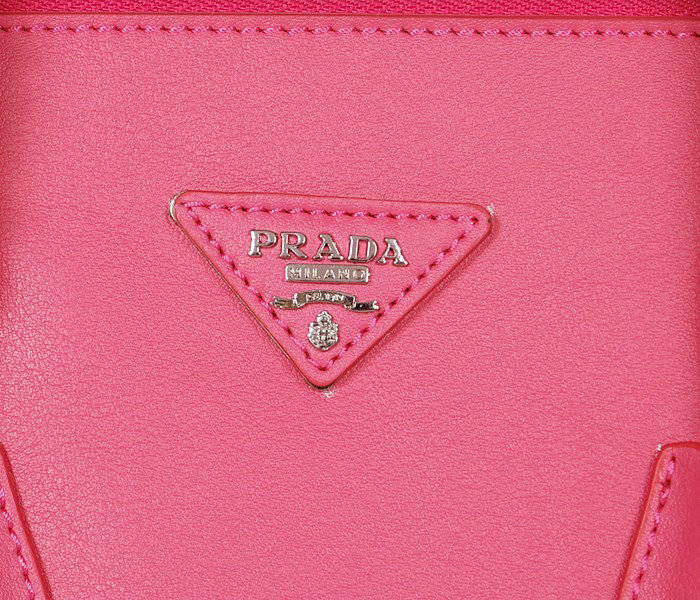 2014 Prada Glace Calf Leather Tote Bag BN2619 rosered